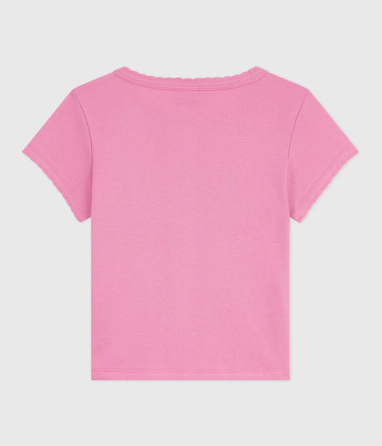 Kurz&auml;rmeliges Kinder-T-Shirt mit Muster rosa