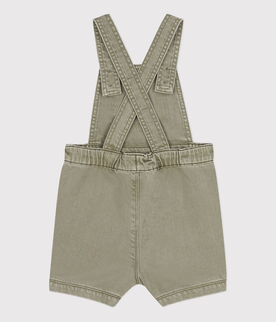 Kurze Baby-Latzhose aus Denim grün MARECAGE