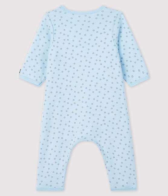 Baby-Bodyjama aus Bio-Baumwolle mit Sternen-Motiv für Jungen, ohne Füße blau FRAICHEUR/grau CONCRETE