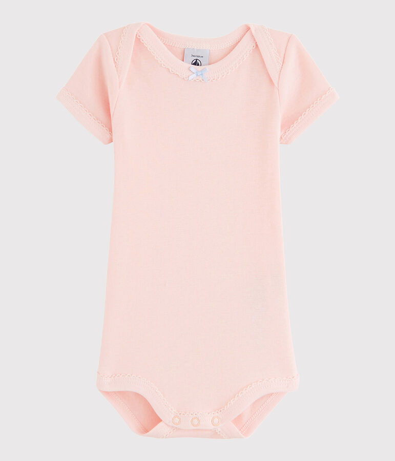 Kurz&auml;rmeliger Baby-Body M&auml;dchen rosa