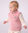 &Auml;rmellose Baby-Winterjacke aus Feincord und Sherpa zum Wenden rosa/naturfarben