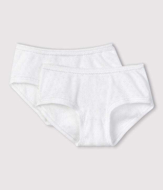 2er-Set Slips aus Baumwolle und Elastan mit Herzmotiv f&uuml;r M&auml;dchen vielfarbig