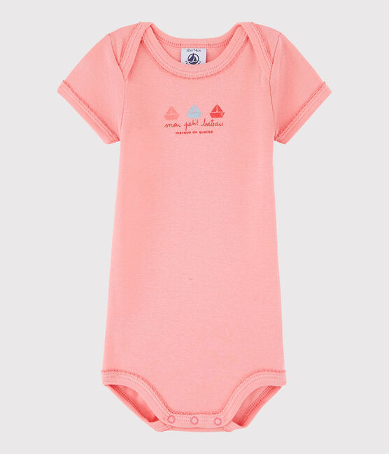 Kurzärmeliger Baby-Body Mädchen rosa GRETEL