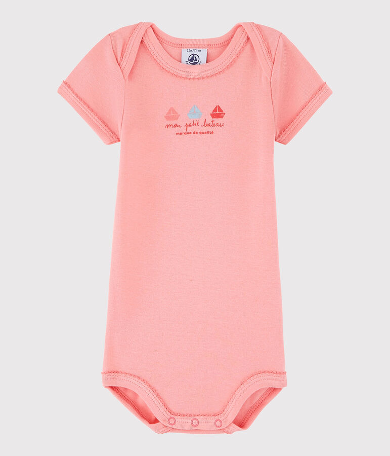 Kurz&auml;rmeliger Baby-Body M&auml;dchen rosa