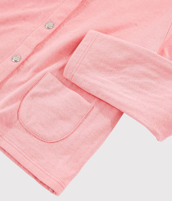 Kinder-Cardigan aus gedoppeltem Jersey für Mädchen rosa GRETEL