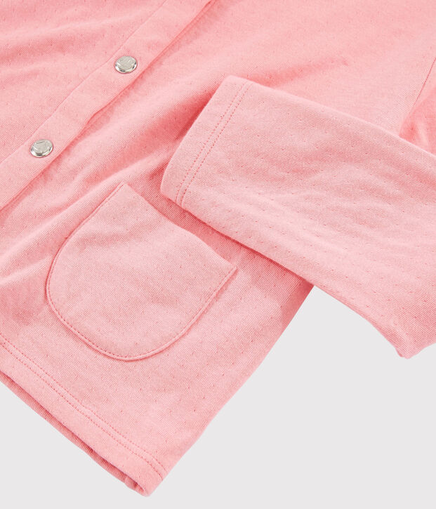 Kinder-Cardigan aus gedoppeltem Jersey f&uuml;r M&auml;dchen rosa