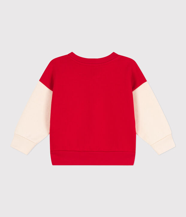 Baby College-Jacke aus Molton rot/naturfarben