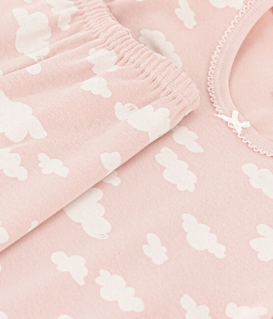 Kinder-Kurzpyjama aus Baumwolle mit Wolkenmotiv für Mädchen SALINE/ MARSHMALLOW
