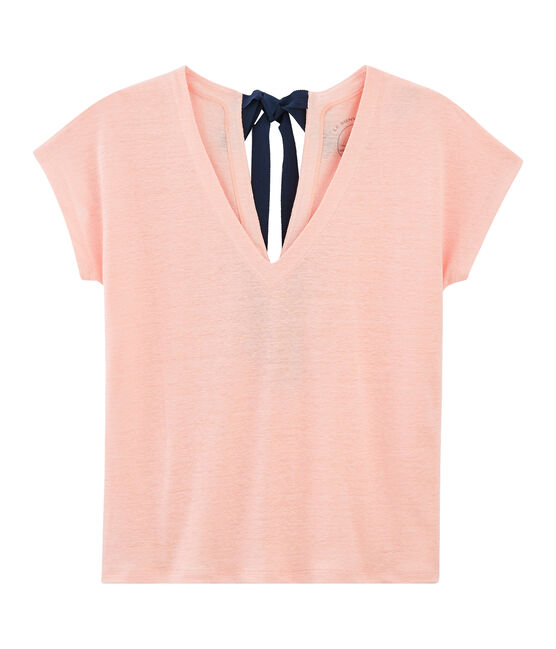 T-Shirt aus Leinen, Damen rosa PATIENCE