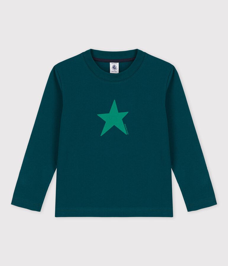 Lang&auml;rmeliges Kinder-T-Shirt aus Baumwolle f&uuml;r Jungen gr&uuml;n