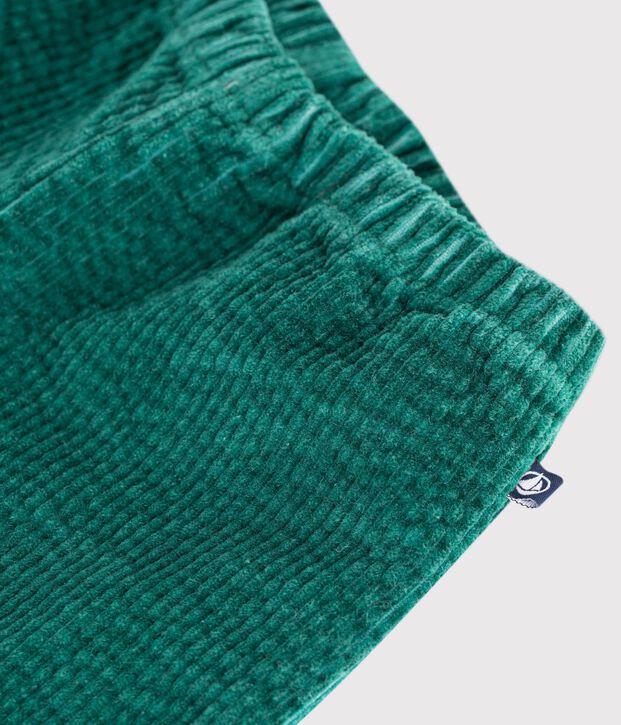 Baby-Hose aus einfarbigem Feincord gr&uuml;n