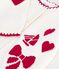 Kinder-Cardigan aus Wolle und Baumwolle mit Muster weiss/rot