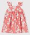 Babykleid aus Popeline mit Hawaii-Print rosa PAPAYE/ MARSHMALLOW