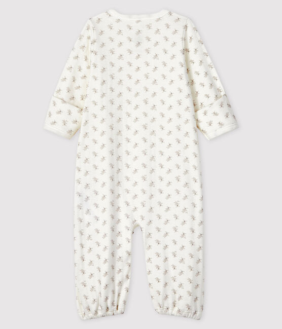 Umwandelbarer Baby-Overall mit Kaninchenprint aus Bio-Baumwolle weiss MARSHMALLOW/weiss MULTICO