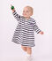 Lang&auml;rmeliges Babykleid aus Baumwolle mit Matrosenstreifen weiss/blau