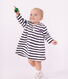 Lang&auml;rmeliges Babykleid aus Baumwolle mit Matrosenstreifen
