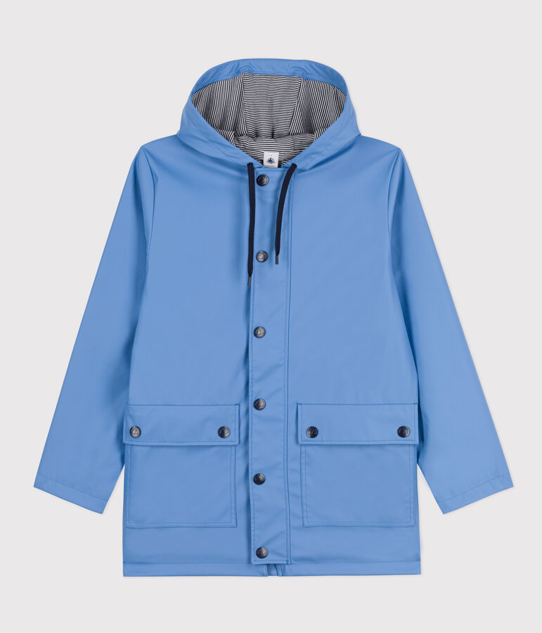Klassische Regenjacke aus recyceltem Material und Bio-Baumwolle blau