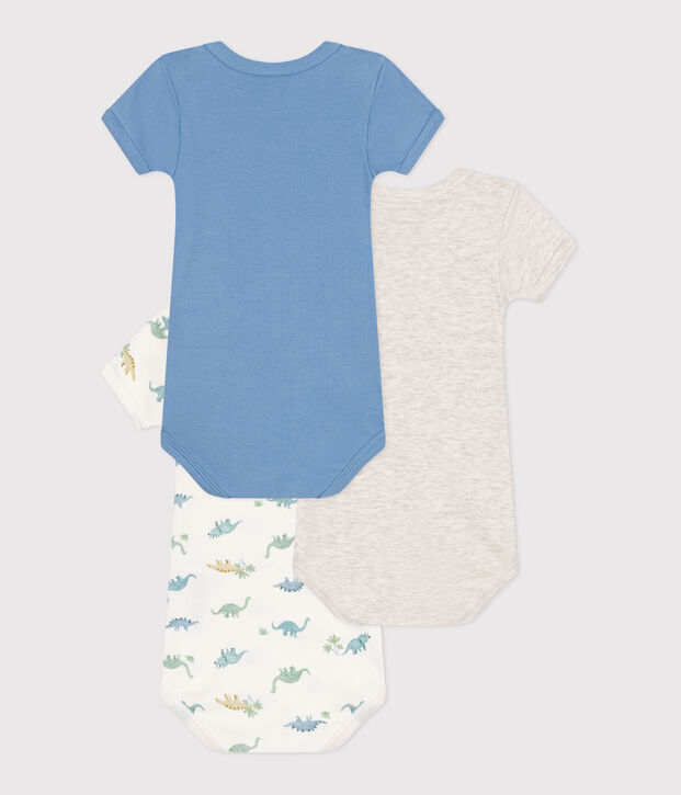 3er-Set kurz&auml;rmelige Strampler aus bedruckter Baumwolle vielfarbig