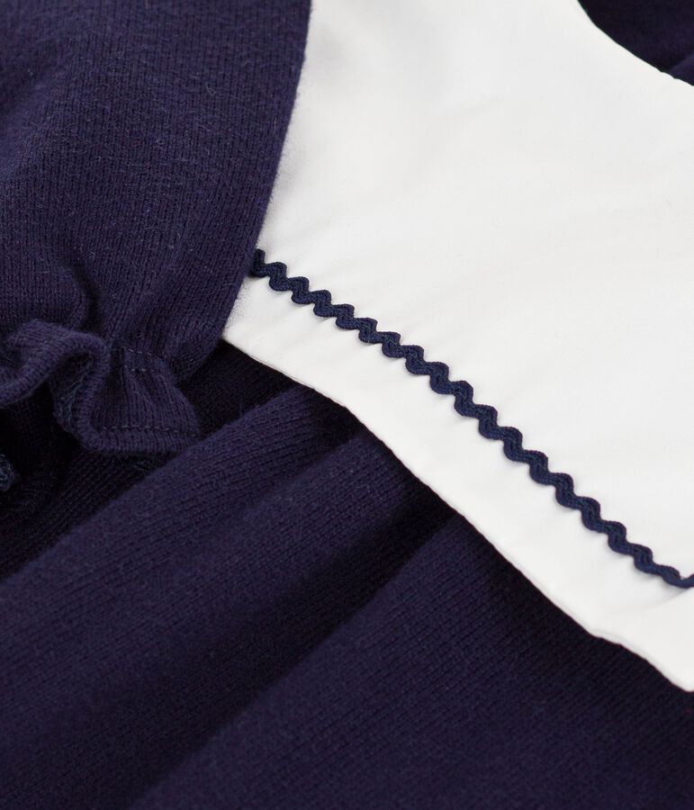 Baby-Kurzoverall aus Baumwolle mit Matrosenkragen blau