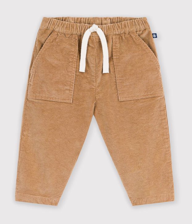 Baby-Hose aus einfarbigem Fein-Cord LATTE