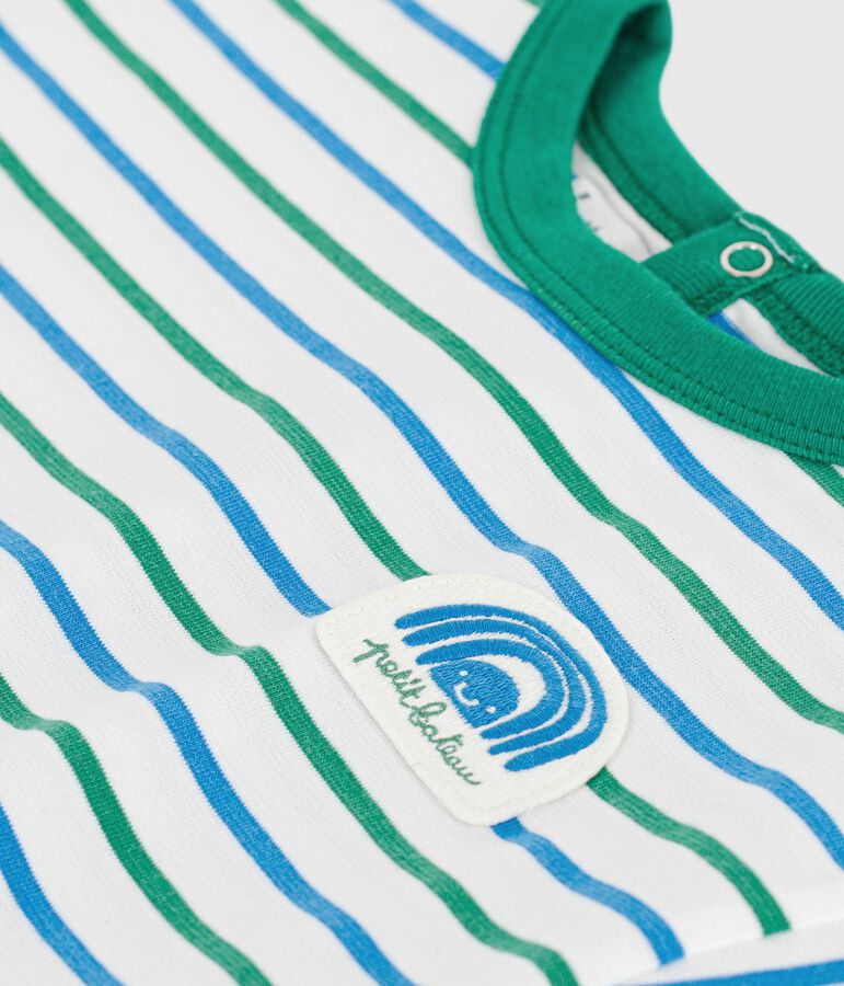 Kurz&auml;rmeliges Baby-T-Shirt aus Baumwolle mit Streifen weiss/vielfarbig