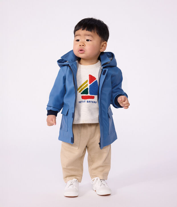 Ikonische Baby-Regenjacke einfarbig blau