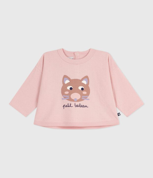 Lang&auml;rmeliges Baby-T-Shirt aus Baumwolle mit Katzenmotiv JOLI