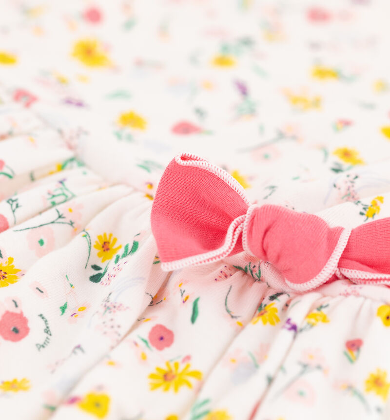 Kurz&auml;rmeliges Kinderkleid aus Baumwolle f&uuml;r M&auml;dchen weiss/vielfarbig