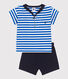 Zweiteiliges Baby-Set aus Baumwolle, T-Shirt mit Matrosenkragen