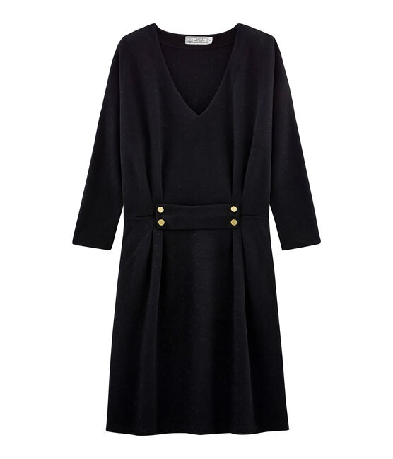 Anliegendes langärmliges Kleid für Damen schwarz NOIR/schwarz LUREX NOIR