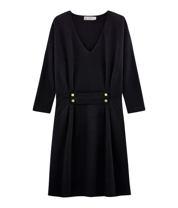 Anliegendes lang&auml;rmliges Kleid f&uuml;r Damen schwarz/schwarz