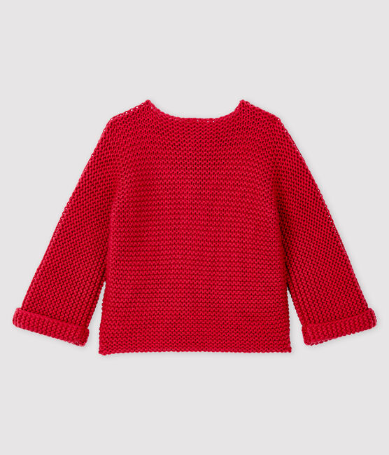 Baby-Cardigan für Mädchen aus Wolle und Baumwolle rosa POPPY
