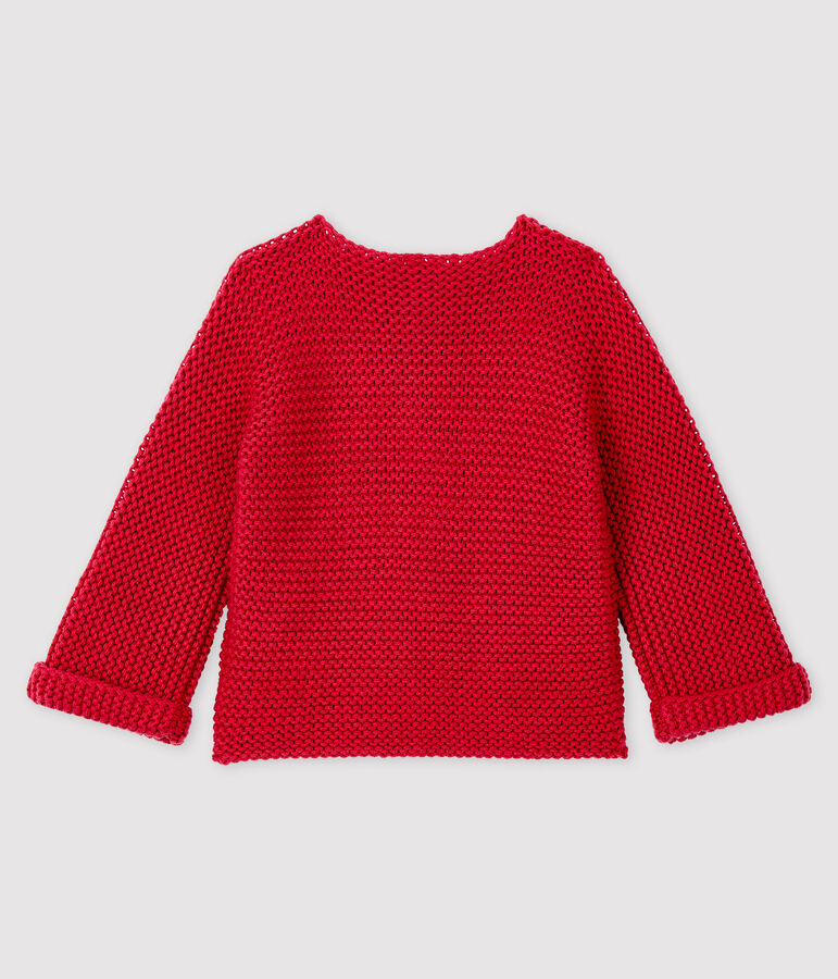 Baby-Cardigan f&uuml;r M&auml;dchen aus Wolle und Baumwolle rosa