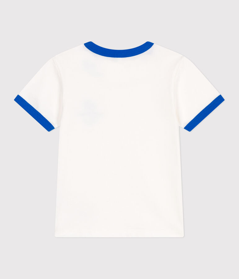 Kurz&auml;rmeliges Kinder-T-Shirt aus bedruckter Baumwolle weiss