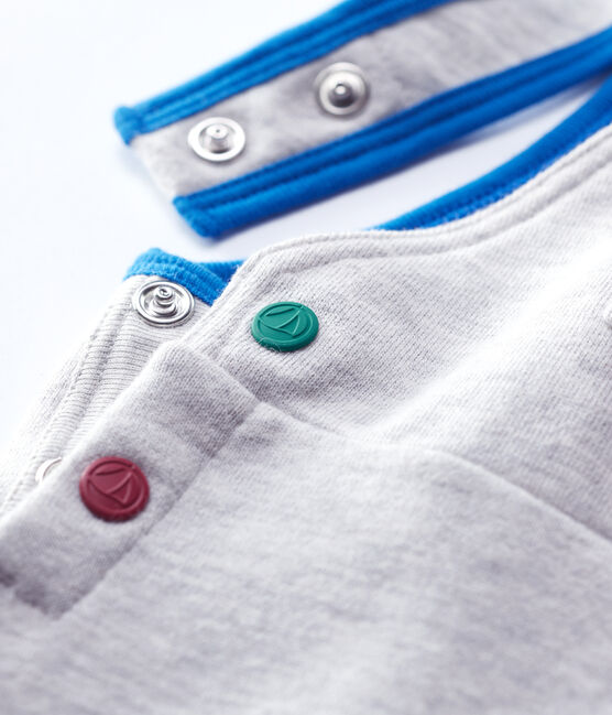 Baby-Latzhose aus Molton. grau BELUGA CHINE