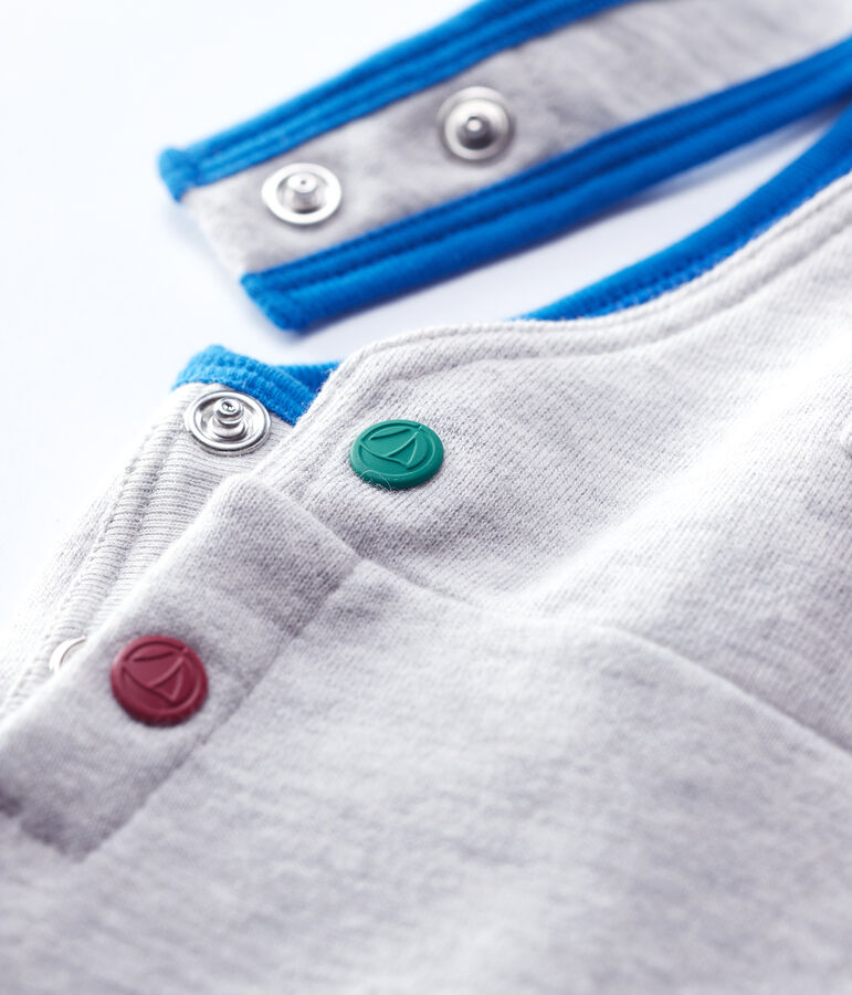 Baby-Latzhose aus Molton. grau BELUGA CHINE