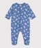 Strampler aus Molton mit Herzmotiven blau/weiss