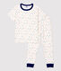 Kurzärmeliger Kinderpyjama aus Bio-Baumwolle mit mehrfarbigem Buchstaben-Print für Jungen