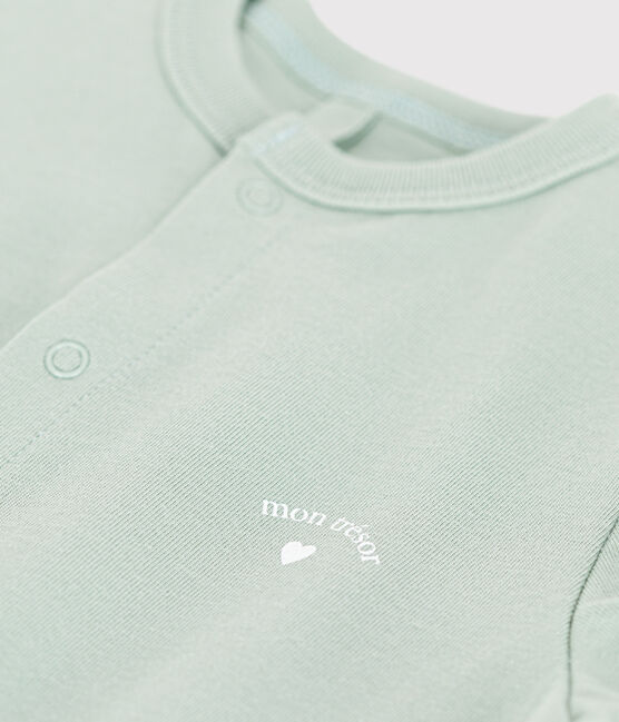 Kurzer Baby-Overall aus leichtem Jersey grün HERBIER