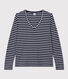 Damen-T-Shirt LE DROIT aus Baumwolle mit V-Ausschnitt