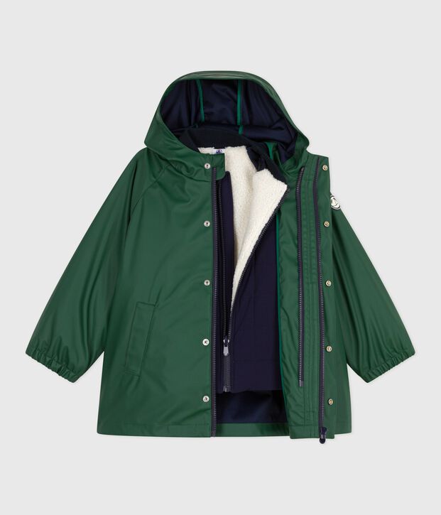 Kinder-Regenjacke 3 in 1 gr&uuml;n/blau