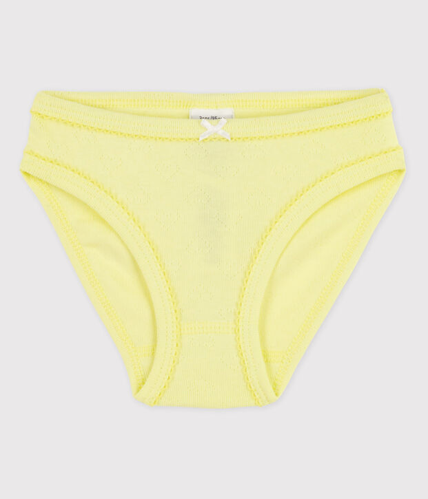 3er-Set Slips aus Baumwolle mit Herzmotiv f&uuml;r M&auml;dchen gelb