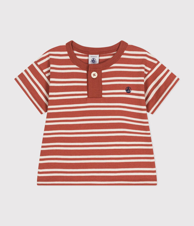 Kurz&auml;rmeliges Baby-T-Shirt aus Jersey braun/naturfarben