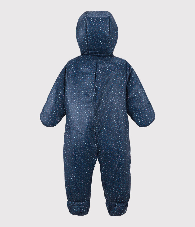 Baby-Fliegeroverall mit Muster blau MEDIEVAL/weiss MULTICO