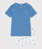 Kinder-Kurzpyjama aus Baumwolle blau ALASKA/weiss MARSHMALLOW