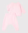 2-teiliges Baby-Set aus Baumwolle, Merinowolle und Polyester rosa FLEUR