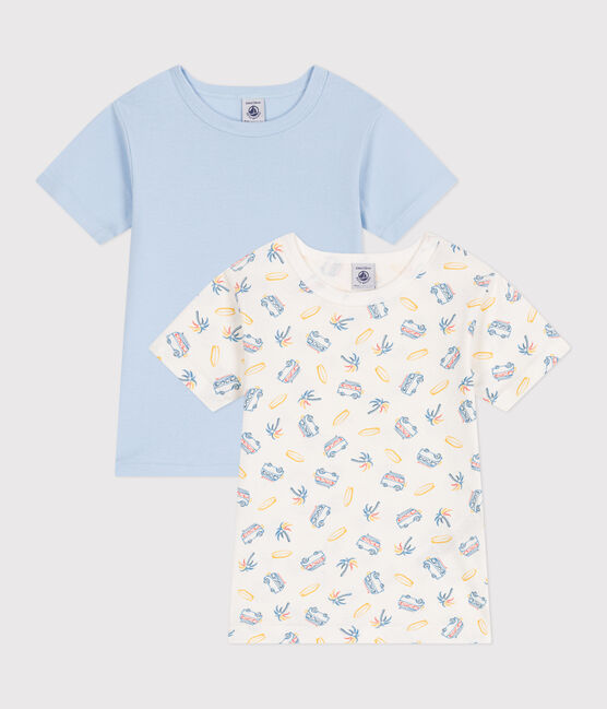 2er-Set kurzärmelige Kinder-T-Shirts aus Baumwolle mit Minibus-Motiv variante 1