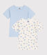 2er-Set kurzärmelige Kinder-T-Shirts aus Baumwolle mit Minibus-Motiv