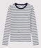 T-Shirt L’ICONIQUE aus Baumwolle mit rundem Ausschnitt für Damen weiss MARSHMALLOW/blau SMOKING
