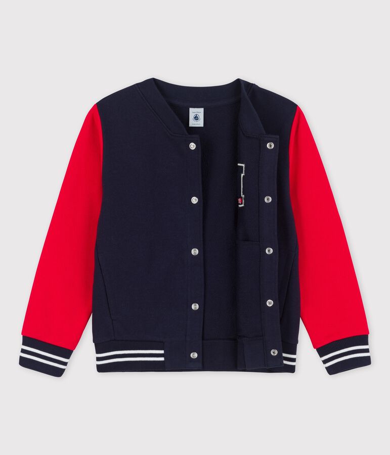 Cardigan im Teddy-Style aus Molton f&uuml;r M&auml;dchen und Jungen rot PEPS/blau SMOKING